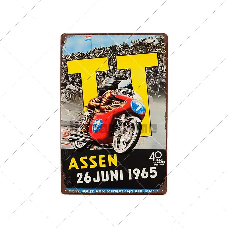9101019 Retro TT Isle of Man Metal Tin Signs Vintage Motorcycles Poster Races Plaque Pub Bar Garage Wall Art Decor 20x30cm - Цвет: 9101019