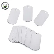 304 подвески из нержавеющей стали прямоугольная чистая бирка под штамповку бирки Подвески кулон из нержавеющей стали цвет, 35x19,5x1 мм, отверстие: 3 мм