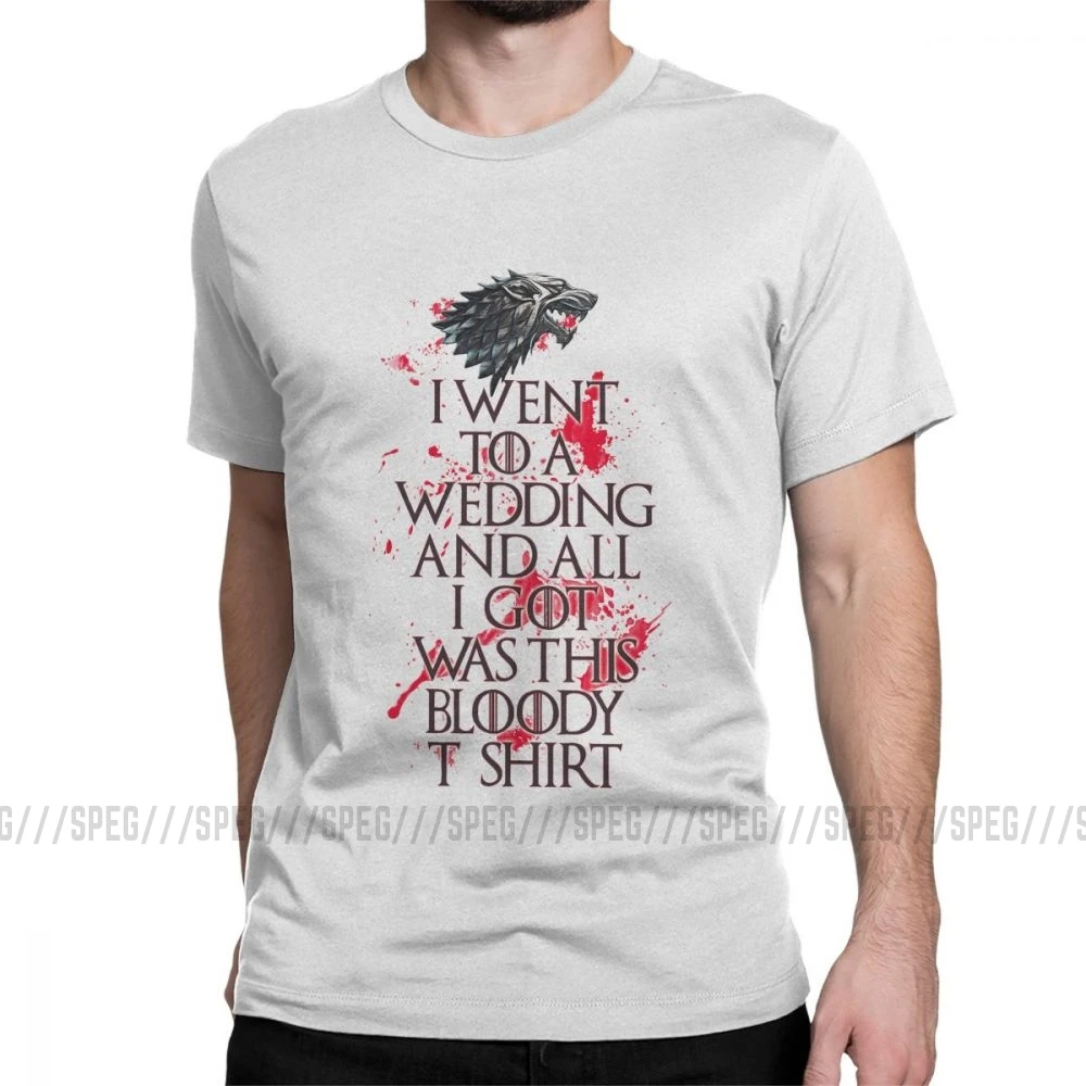 The Stark RED Wedding Game Of Thrones T Shirt Men's Pure Cotton Vintage T-Shirts Crewneck Tee Short Sleeve Clothes Gift |