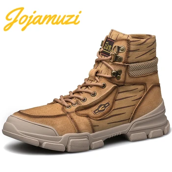 

New Warm Working Boots Leather Men Winter Shoes Fashion Men Winter Boots Round Toe Ankle Boots For Men Male Leather Boots