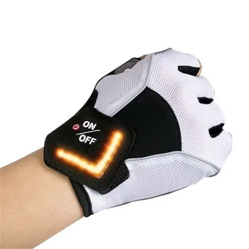 

Motorcycle Cycling Gloves Intelligent LED Turn Signal Warning Light Half Finger Gloves Mesh Breathable Riding Safe Glove