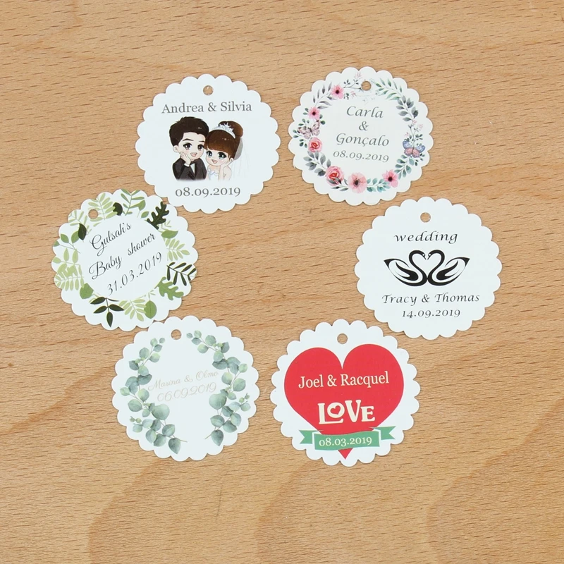  Customized Personalized Wedding Logo tag Birthday Candy Boxes Tags Labels Invitation Label Baptism  - 4000154668622