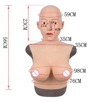 

KOOMIHO Spring Sale Sophia Goddess E Cup Halloween Mask Silicone Headwear With Giant Boob Face Artificial Breast Forms New 1G 2G