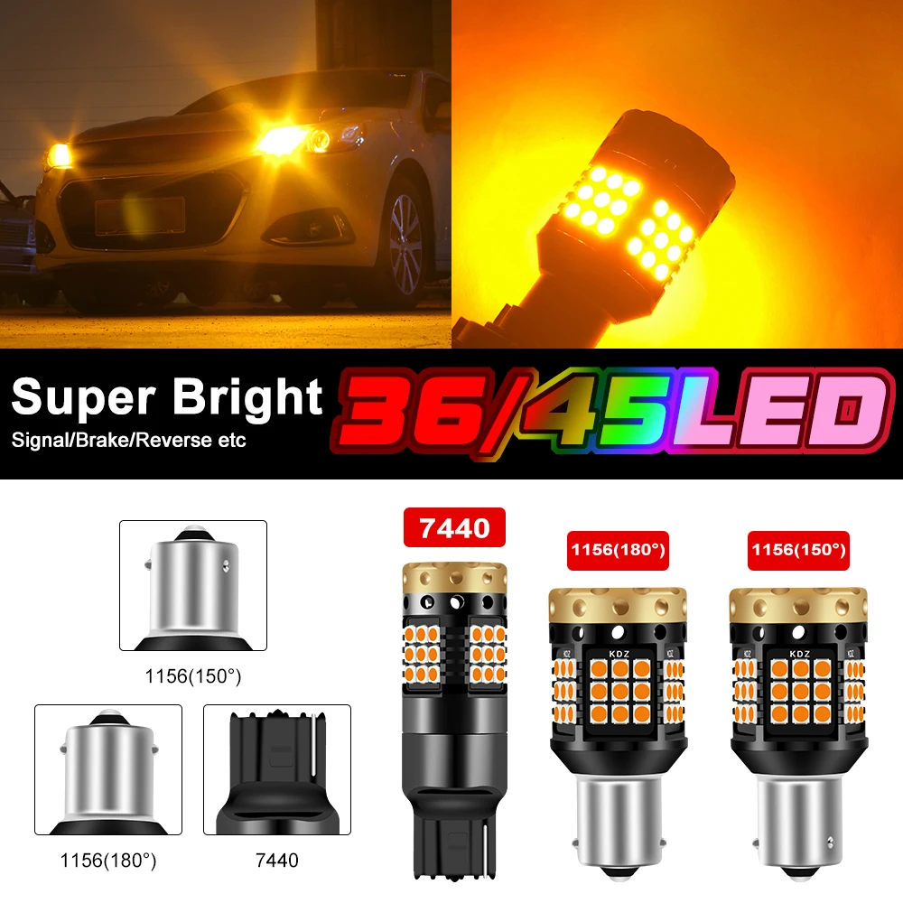 7443 T20 Red Strobe Flashing LED Brake Light Bulbs, 45 OFF