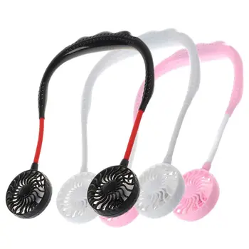 

2019 Summer Hands-free Lazy Neck Band Hanging USB Rechargeable Sports Dual Fan Mini Air Cooler Portable 3 Speeds Large battery