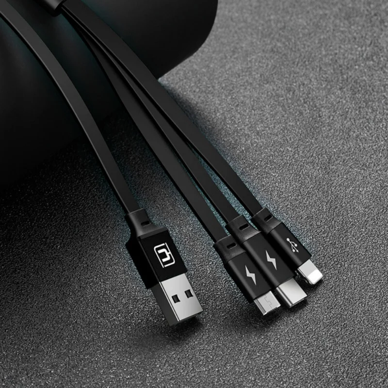Кабель для передачи данных многофункциональный 3 в 1 USB быстрая зарядка выдвижной шнур питания прочный практичный для мобильного телефона Apple Android