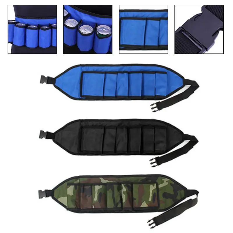 

6-Pack Beer Waistband Bag Outdoor Climbing Drink Bottle Belt Party Waist Bags