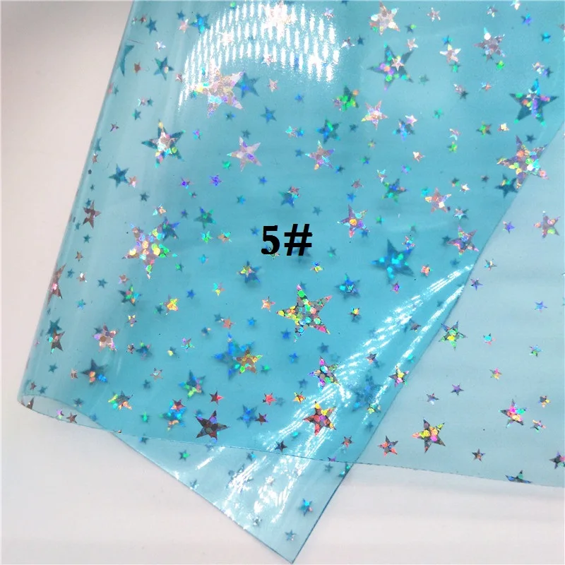 Glitterwishcome 21X29 см A4 размер винил для бантов напечатанные звезды прозрачные ПВХ искусственная кожа листы для бантов, GMGM472A - Цвет: 5