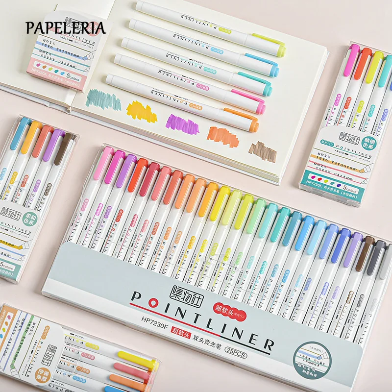 Флуоресцентный маркер 15/25 шт./компл. японские Канцтовары Zebra Mildliner двусторонние
