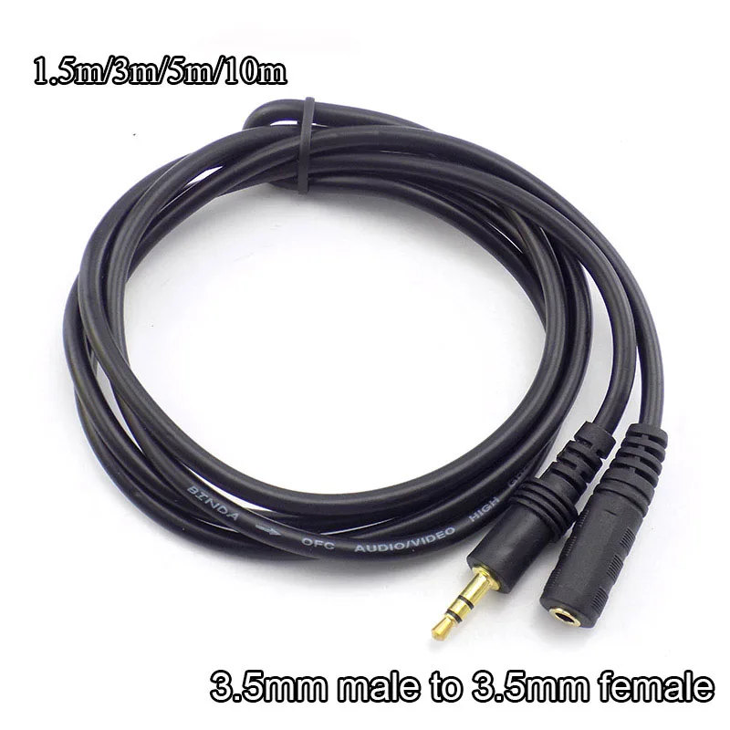 

1.5/3/5/10M 3.5mm Stereo Male to Female Audio Extension Cable Cord for Headphone TV Computer Laptop MP3/MP4 Earphone G16