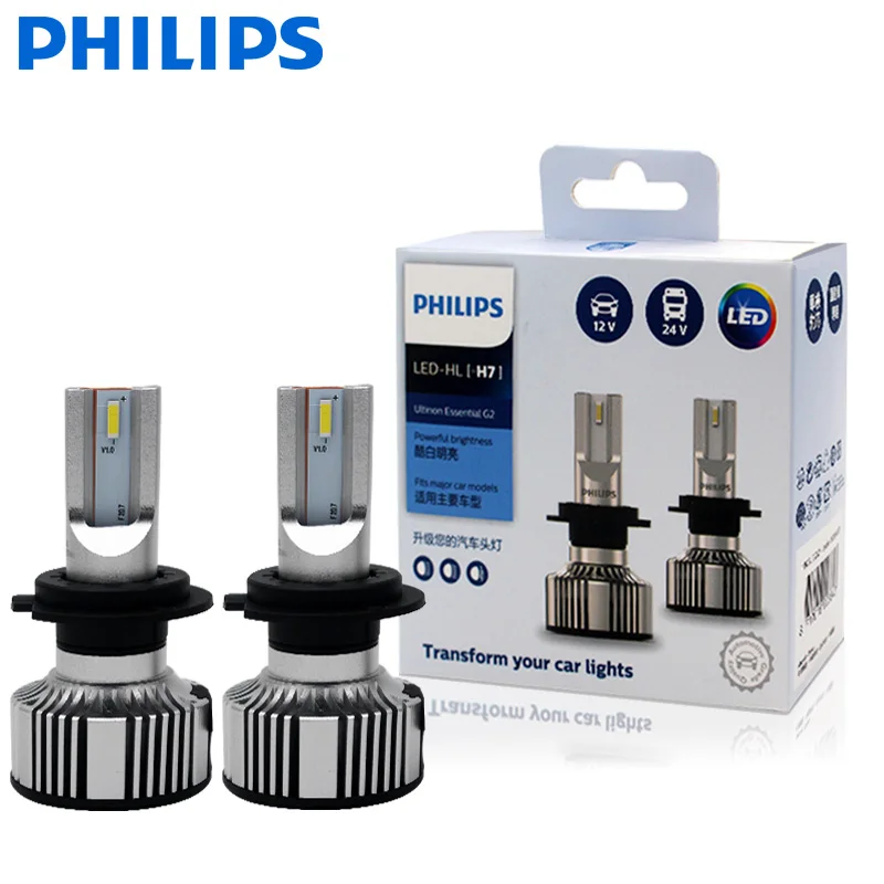 Philips Ultinon Essential G2 LED Lamp Headlight Bulb H7 6500K Car Motorcycle Fog Lamp 12V 24V Compatibility 20W