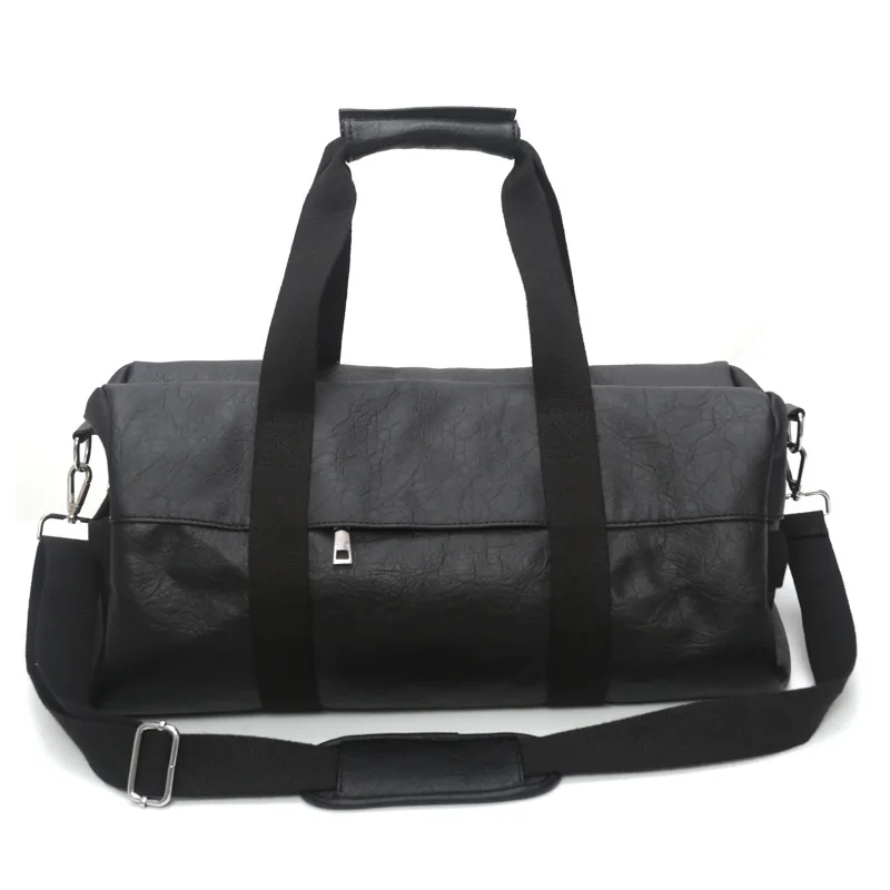 Короткая дорожная сумка большой вместимости, сумка для ручной клади, спортивная сумка большой вместимости, сумка для спортзала, простая мужская сумка-слинг - Цвет: Черный