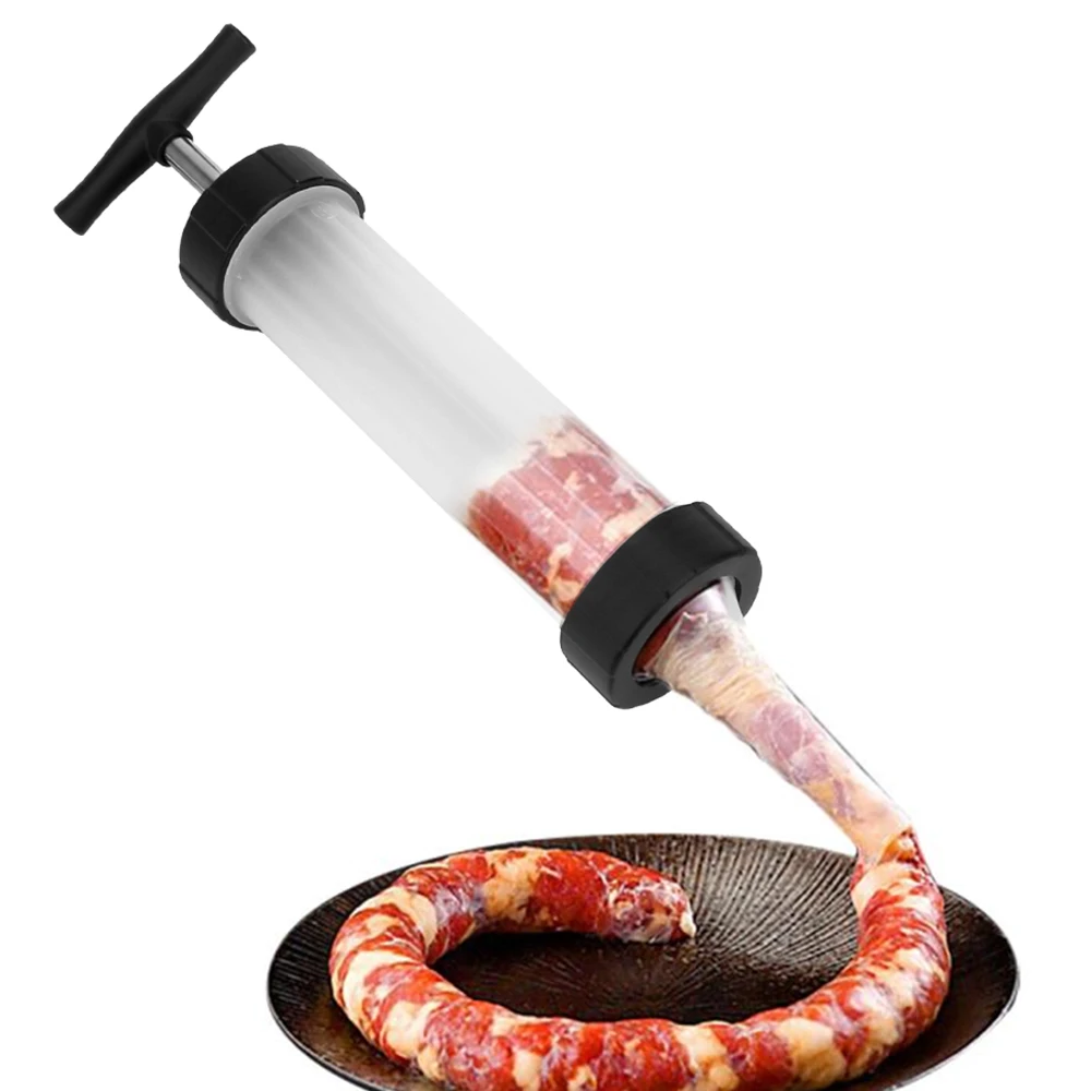 Sausage Stuffer Meat Filling Device Hand Operated Syringe Kitchen Gadgets Homemade Food Tool Easy Kabob Maker |