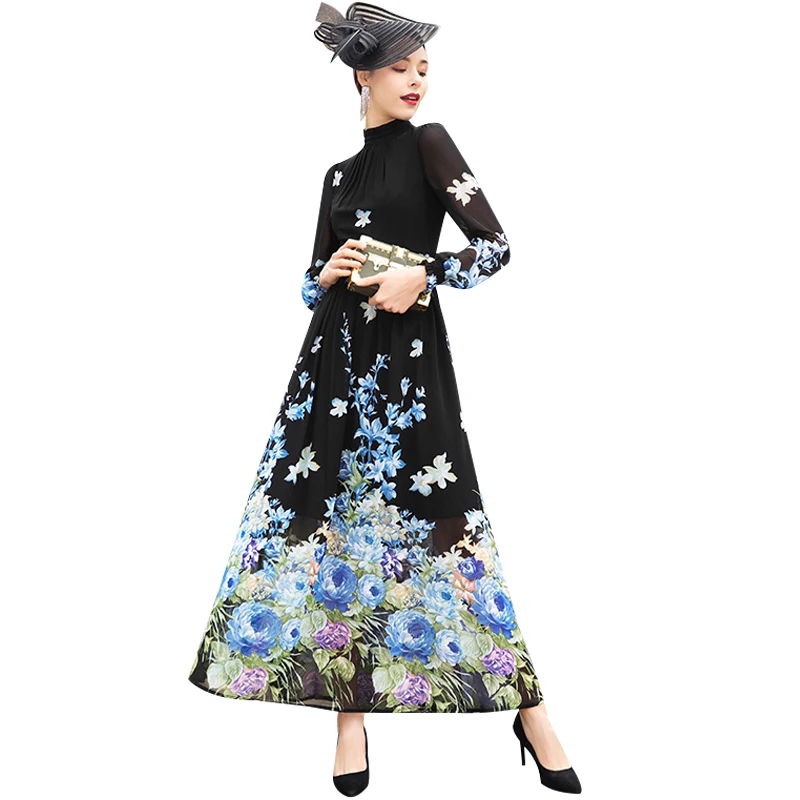 Женское модельное винтажное платье до щиколотки элегантное дизайнерское