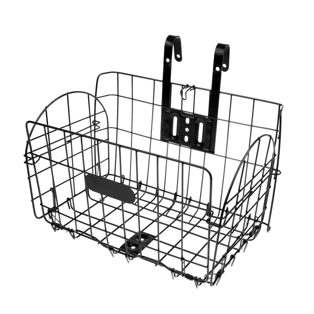

2pcs Folding Bike Baskets Storage Things Detachable Front Part Secure Hook