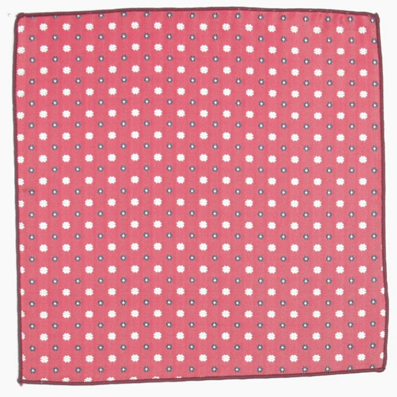  red dual color dotted patterned pocket square with patterns handkerchief