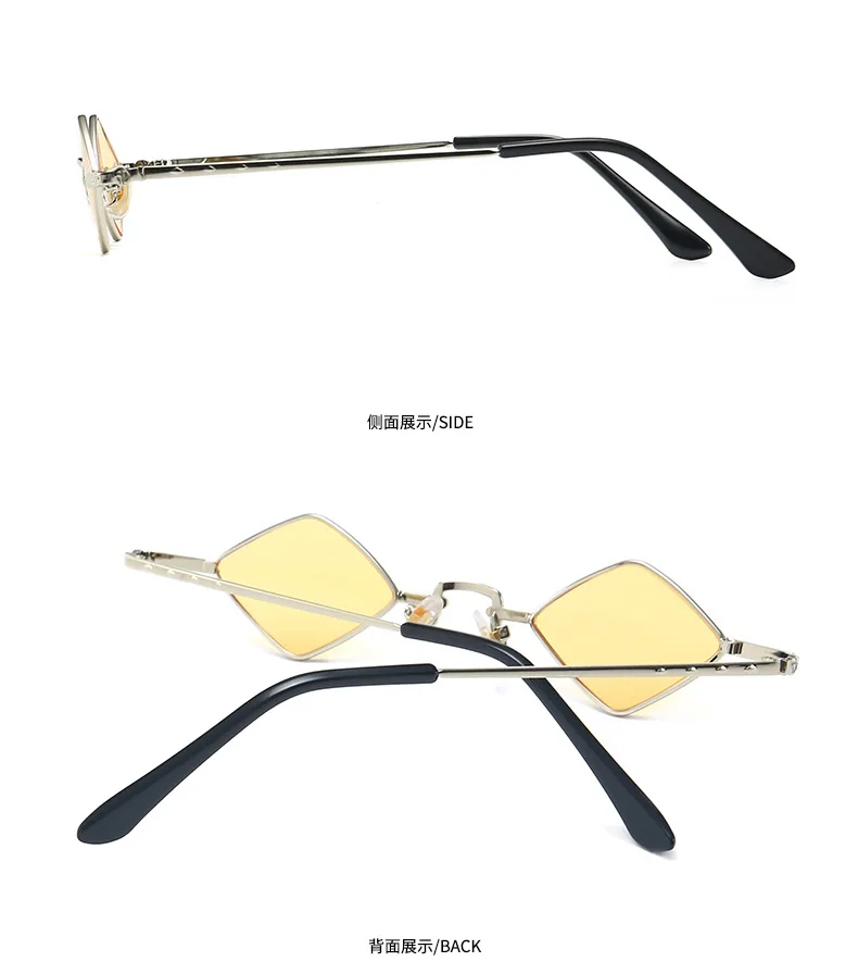 New Fashion Frame Small Punk Sunglasses Women Men Vintage Irregular Gradient Big Sun Glasses For Female Male With Chain NX