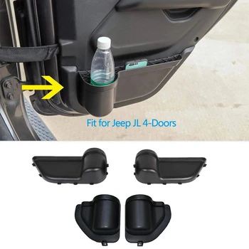 

Door Side Insert Storage Box Pilot Passenger Storage Tray Organizer Door Mesh Storage Box for 2018-2019 Jeep Wrangler JL JLU 4-D