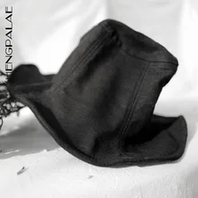 SHENGPALAE, сплошной цвет, лист лотоса, высокий верх, хлопок и лен, шляпа для женщин, новинка, весна, Ретро стиль, Повседневная шляпа в рыбацком стиле, 5D267