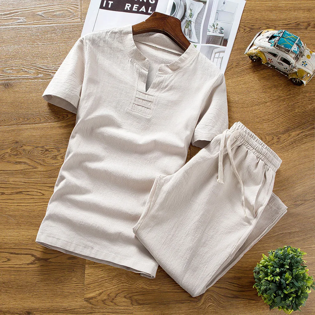 

Summer New Tracksuit Men Shorts Casual Men's Sportswear Suit Shorts Brand Clothing Two Pieces Top Tee+Shorts Sweat Suits 2019