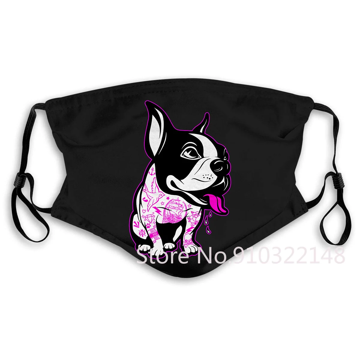 French Bulldog Tattooed Frenchi Dog Love Tattoo Street Ink Hund Pure Round Collar The New mask | Аксессуары для одежды