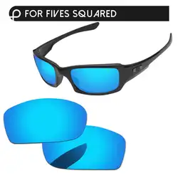Голубой лед зеркало Поляризованные замены линзы для пятерки квадратные солнечные очки Frame 100% UVA и UVB Защита
