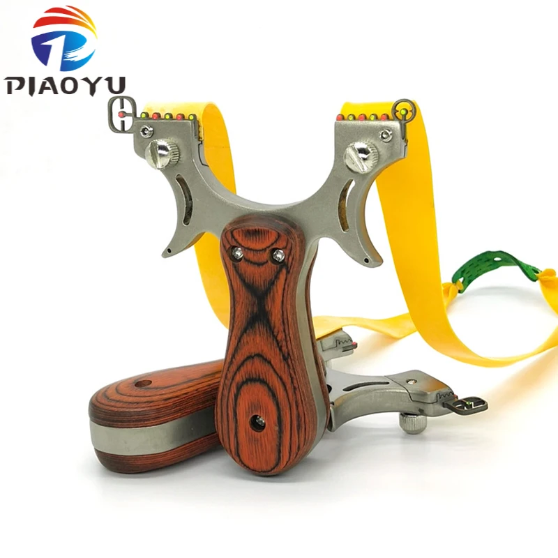 Professional Hunting Slingshot High Quality Stainless Steel Catapult with Flat Rubber Band Outdoor Shooting Game Sling Shot Set
