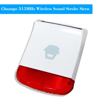 

315MHz Wireless Sound Strobe Siren Flash Light Alarm Outdoor Waterproof Compatible with 315MHz Alarm Home Security Alarm System
