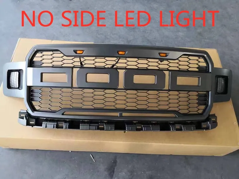 Модифицированная Передняя гоночная решетка RAPTOR GRILL BUMPER MESH накладка маска грили подходит для FOT F-150 F150 RAPTOR автомобильные аксессуары - Цвет: NO LED LAMP