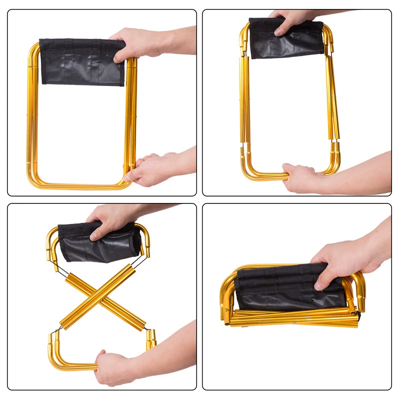 Outdoor Folding Fold Aluminum Chair Stool Seat Fishing Camping Outdoor Foldable Fishing Chair Ultra Light Weight Portable folding chair