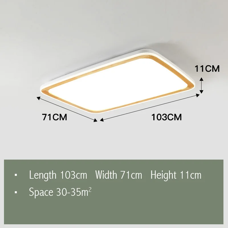 FSS современный прямоугольный потолочный деревянный светильник светодиодный потолочный светильник для гостиной спальни украшение лампы домашние осветительные приборы AC90-260V - Цвет корпуса: L103 W73CM