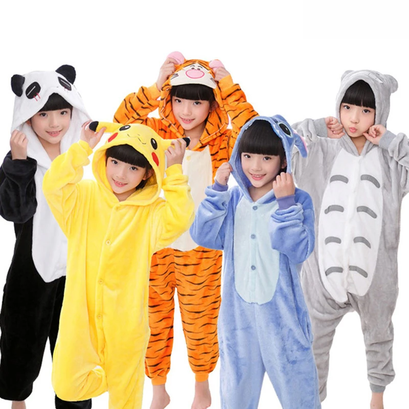 Anime Kigurumi Onesie Unicorn Sleepwear Pajama  Unicornio Pajima Overall Kids Jumpsuit For 4-12T