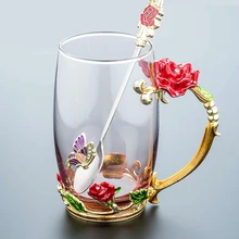 Свадебный подарок, эмалированное стекло, 320 мл, 350 мл, чашка для воды, цветочный чай, чашки, домашний набор, кофейная чашка, кружка, пивная чашка