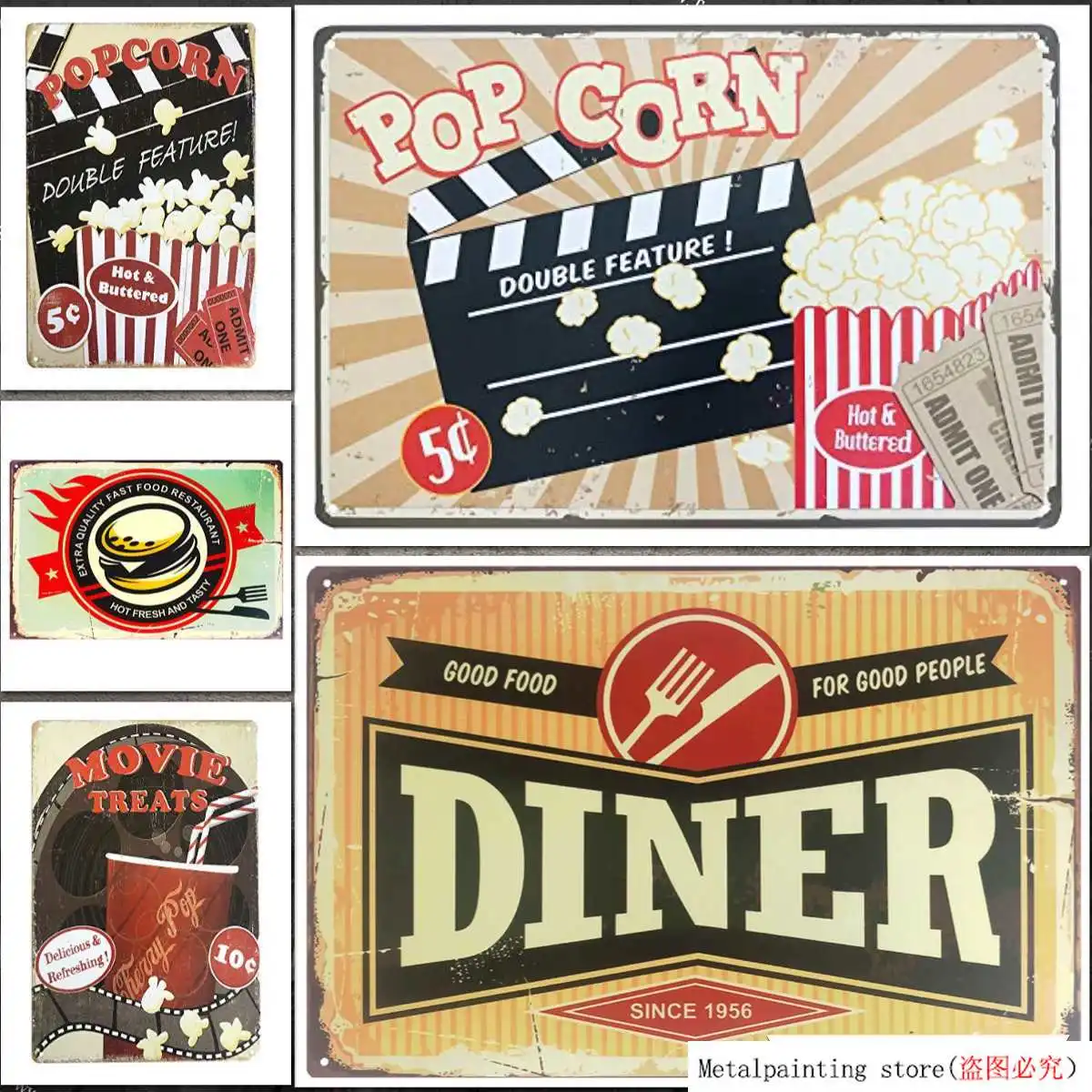 Good Food for Good People Dinner Retro Vintage Metal Sign for Home Wall Decoration Metal Painting Tin Sign Wall Decor