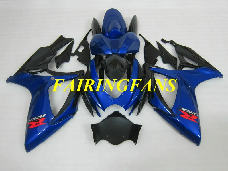 Инжекторный тюнинг-пакет для SUZUKI GSXR600 750 K6 06 07 R 600 GSXR750 2006 2007 черно-голубые Обтекатели Кузов+ подарки SC05