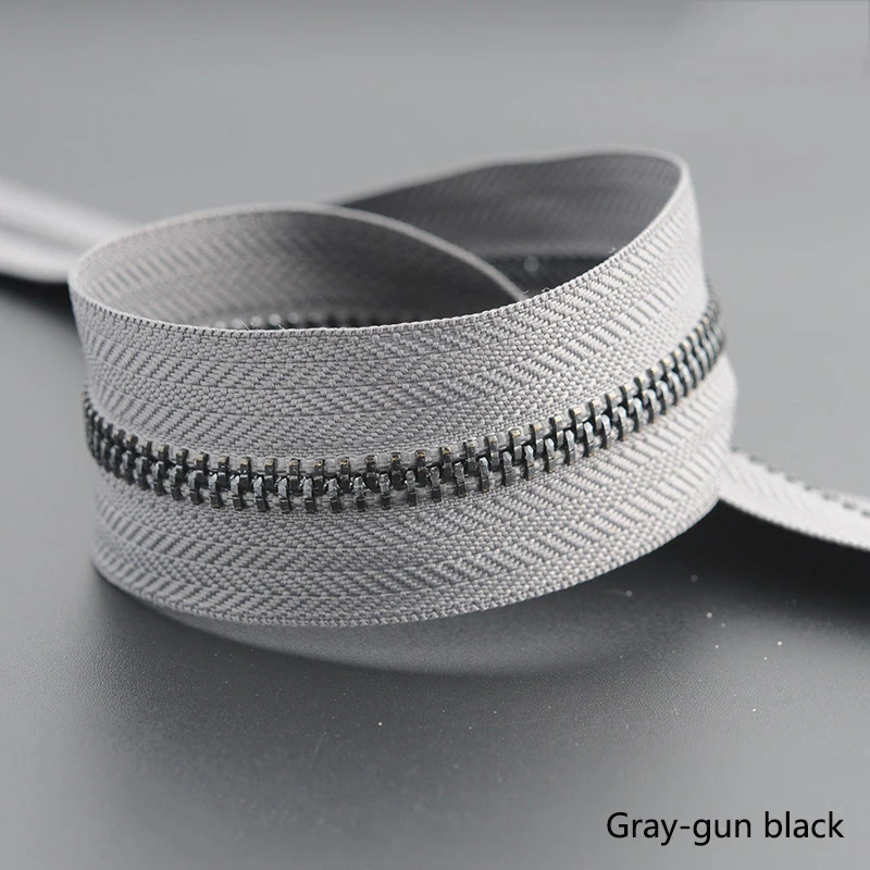 gray black 1/3 ярд Meetee 5# Металлические молнии Открытый портной одежды сумки для дома швейные изделия для одежды пальто одежда молния ремонт аксессуар - Цвет: gray black