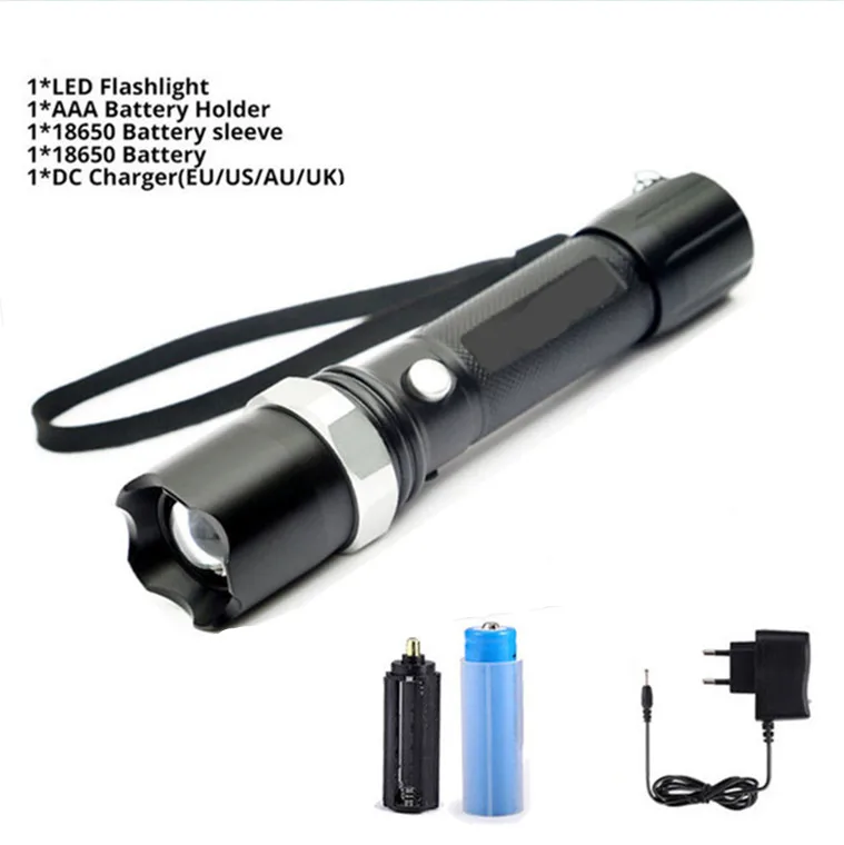 Super Bright 5200LM Rechargeable Flashlight XML-T6 Led Flashlight Zoomable 4 modes torch for 18650 with USB cable Camping usb rechargeable led torch Flashlights