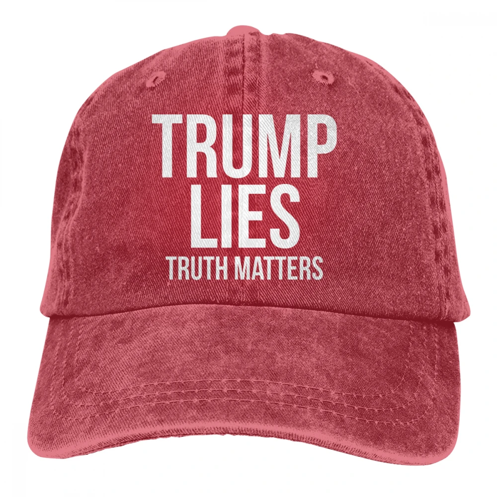 Trump Lies истина вопросы Casquette черный унисекс Мужские Женские джинсовые бейсболка с ремешком кепки Регулируемая шляпа для гольфа папа