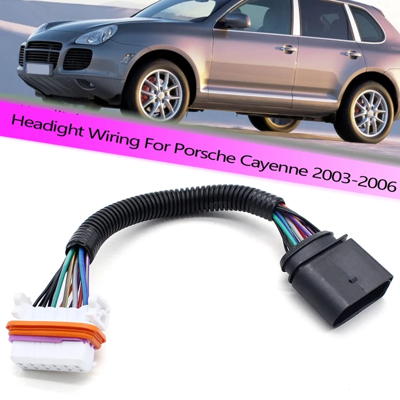 1Pcs Car Headlight Wiring Harness Replacement 95563123911 for Porsche Cayenne 2003 2006 Xenon