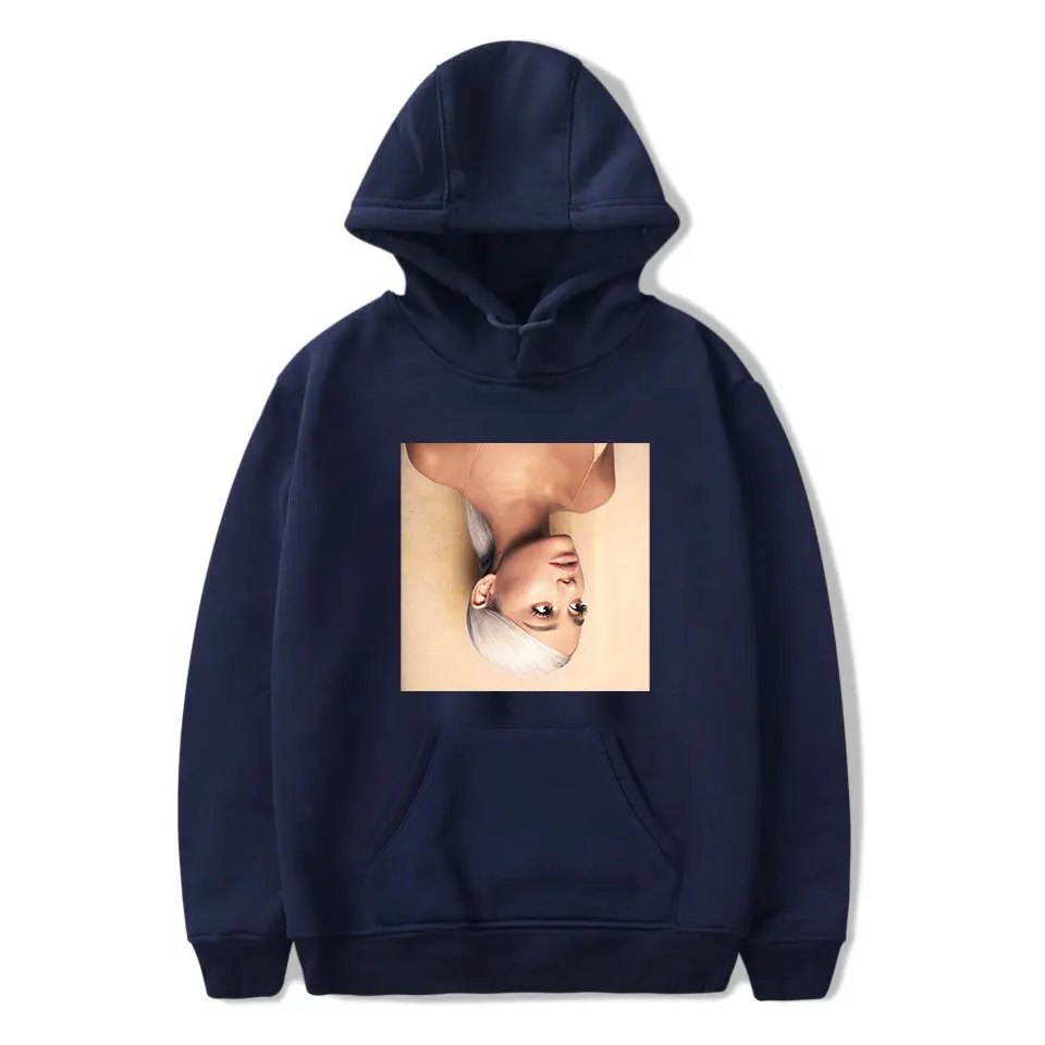 KPOP Ariana Grande толстовки с принтом, толстовка из хлопка с длинным рукавом для женщин/мужчин, одежда в стиле хип-хоп Харадзюку, повседневные толстовки большого размера - Цвет: Фиолетовый