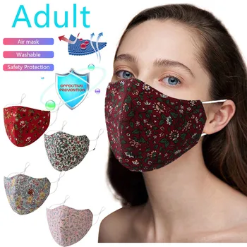 

Printed Breathable Reusable Mask Filter PM2.5 Air Filtration Mask With Filters Breath Mouth Face Mask mascarilla reutilizable