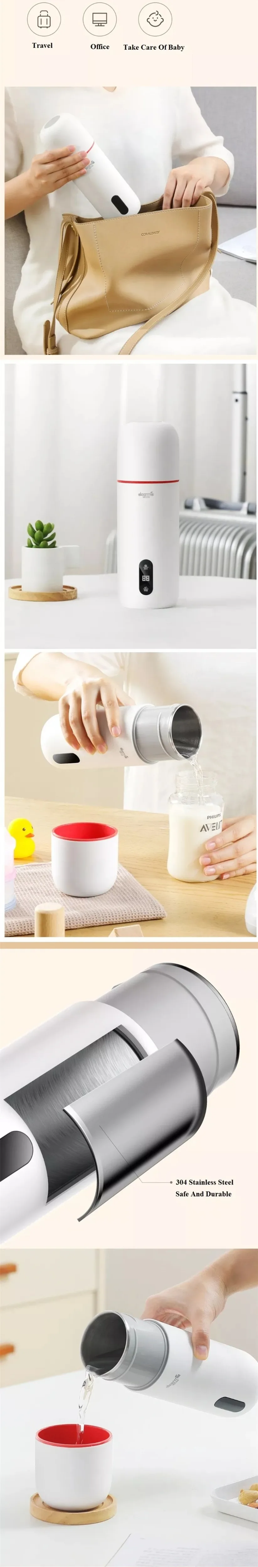 Xiaomi Mijia Deerma Smart Water OLED 350ML Bottle Touch Control Drinkware Thermos Cups Keep Warm Bottle Outdoor from Xiaomi Youp