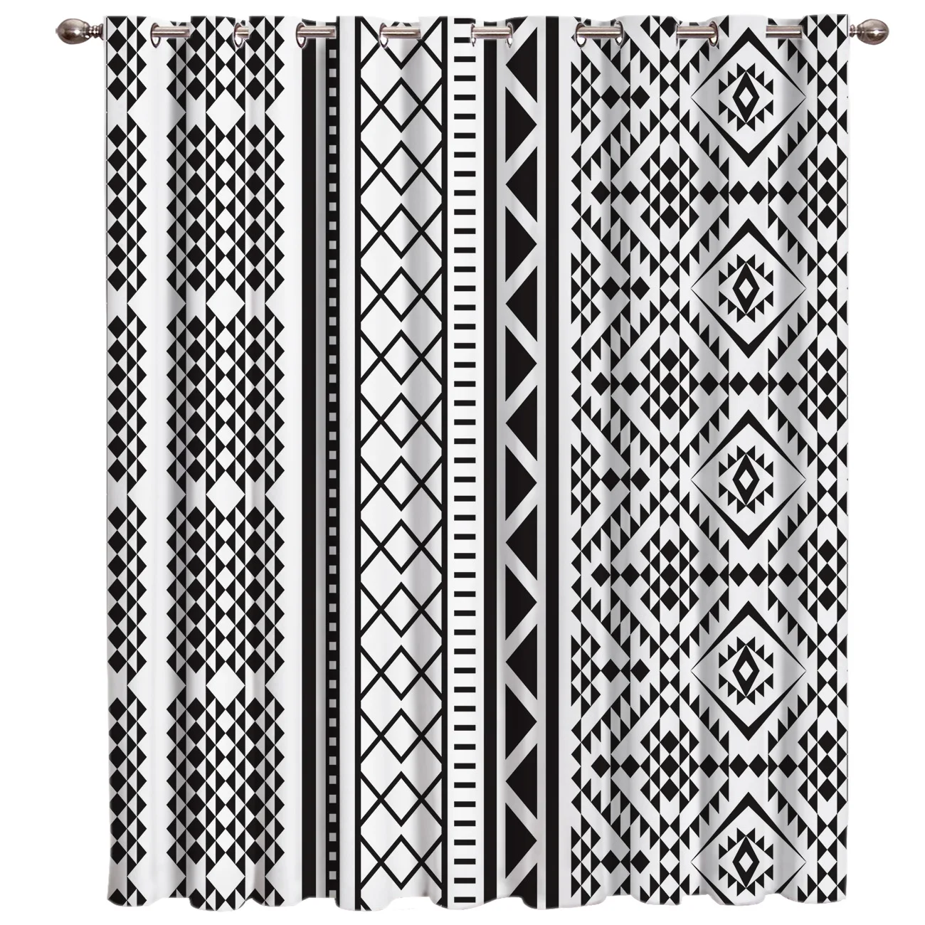 Boho Bohemian Geometric Window Treatments Curtains Valance Dark Outdoor Decor Treatment Valances | Дом и сад