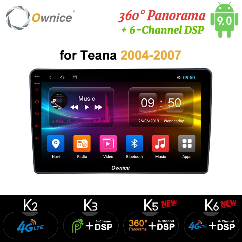 Ownice K3 K5 K6 2 Din Android 9 0 автомобильный dvd плеер для NISSAN Teana 2004 2007 4G LTE DSP 360 панорамный