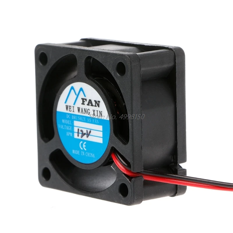 DC 12V 2-Pin 5 Blade Cooler Brushless Mini Cooling Fan 4020