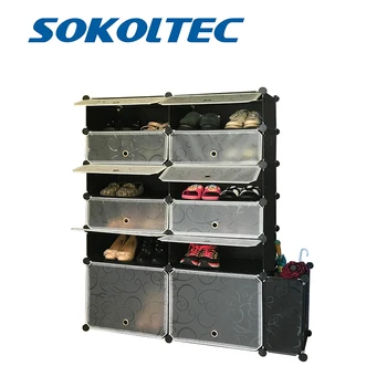 

Fast Dispatch Shoe rack hanger bookshelf bedroom furniture layered plastic wardrobe closet clothing organizer cube storage