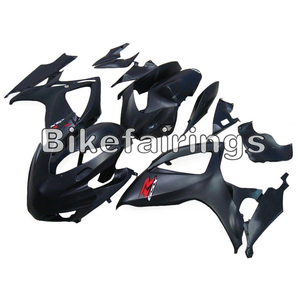 Гоночный Полный матовый черный обтекатель комплект для Suzuki 06 07 GSXR600 GSXR750 K6 2006 2007 АБС-пластик гонки кузов комплект