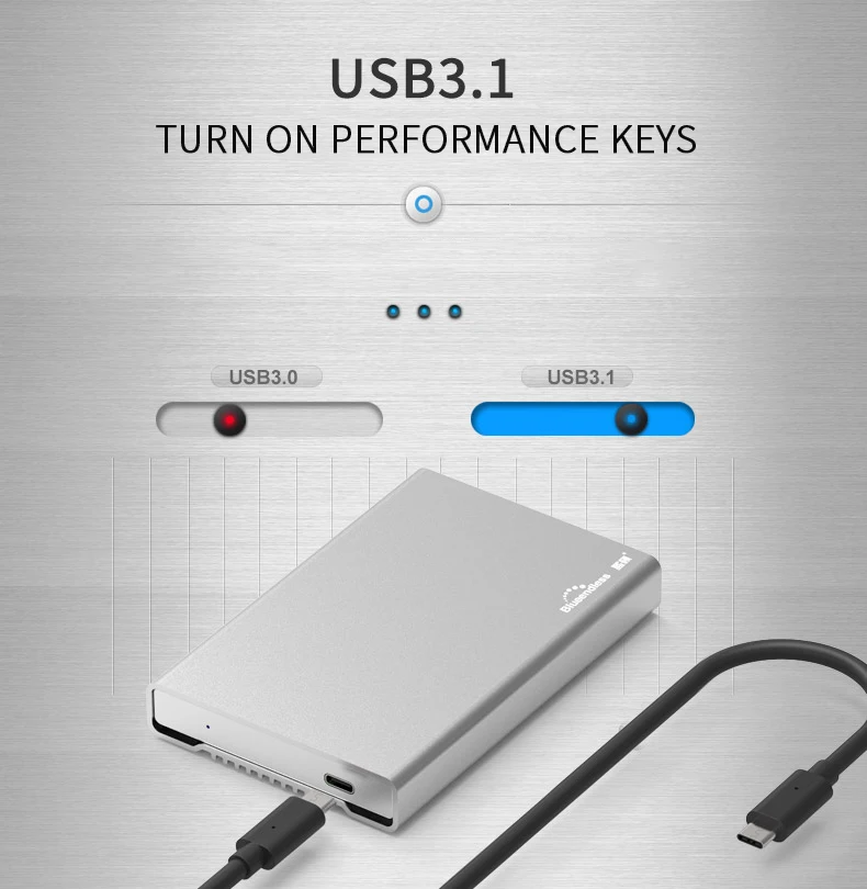 HDD Enclosure USB 3.1 Type C SSD Case Enclosure Portable Hard Drive Caddy 6Gbps 2.5'' Sata 7-9.5-15mm Full Aluminum Case 3.5 hdd external case usb 3.0