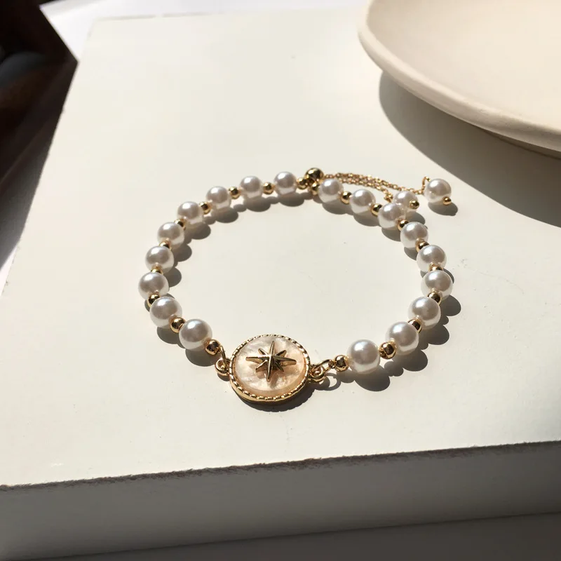 

Linmouge 2020 Design Pearl Bracelet Female String Bead Engagement Temperament of French Simple Style Trendy Luxury Jewelry BG3