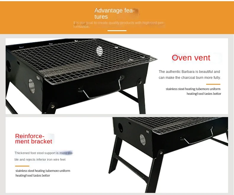 Laizere. Barbecue Charbon de Bois BBQ Gril Portable Démontable pour  Barbecue extérieur de Jardin Camping et Pique Nique 31*31*41cm - Cdiscount  Jardin